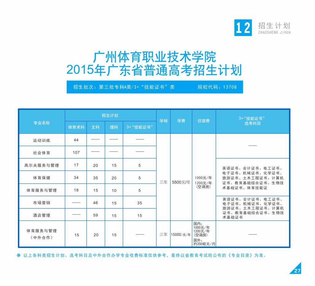 广州体育职业技术学院_高职类高考(3+证书)报考指南